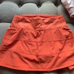 Lululemon Athletica Orange Skater Mini Skirt